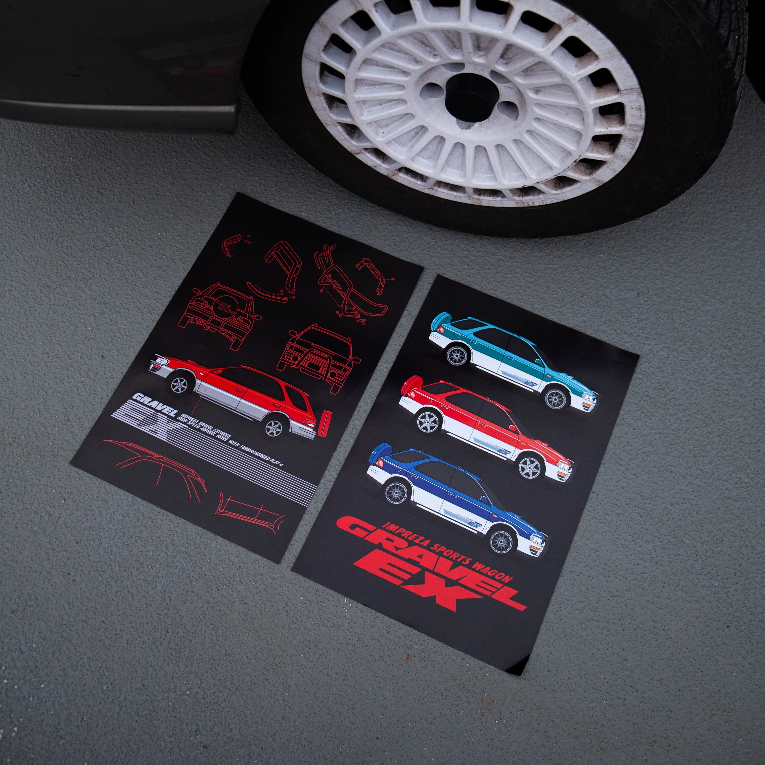 Gravel Express Poster Pack (Trio + Isometric) — FOLIOMOTIVE